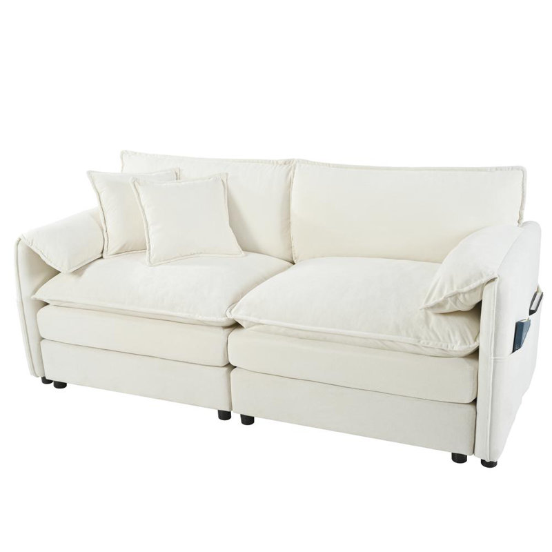 Oversized Loveseat Sofa, Beige