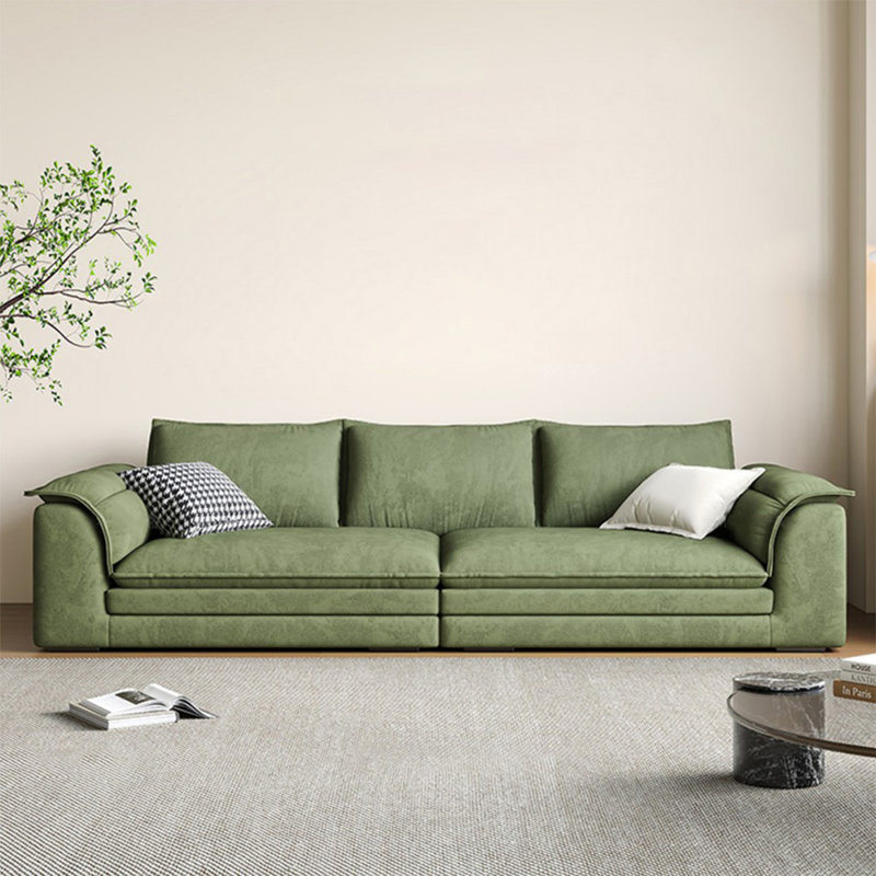 Coussin modulaire vert 100% polyester, H 29,92 po x l 102,36 po x P 46,46 po