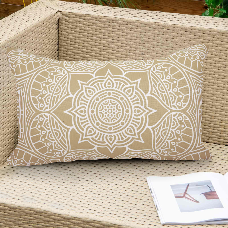 Coussins décoratifs à l'épreuve des intempéries pour l'intérieur et l'extérieur avec insertions - 12 pouces, Beige