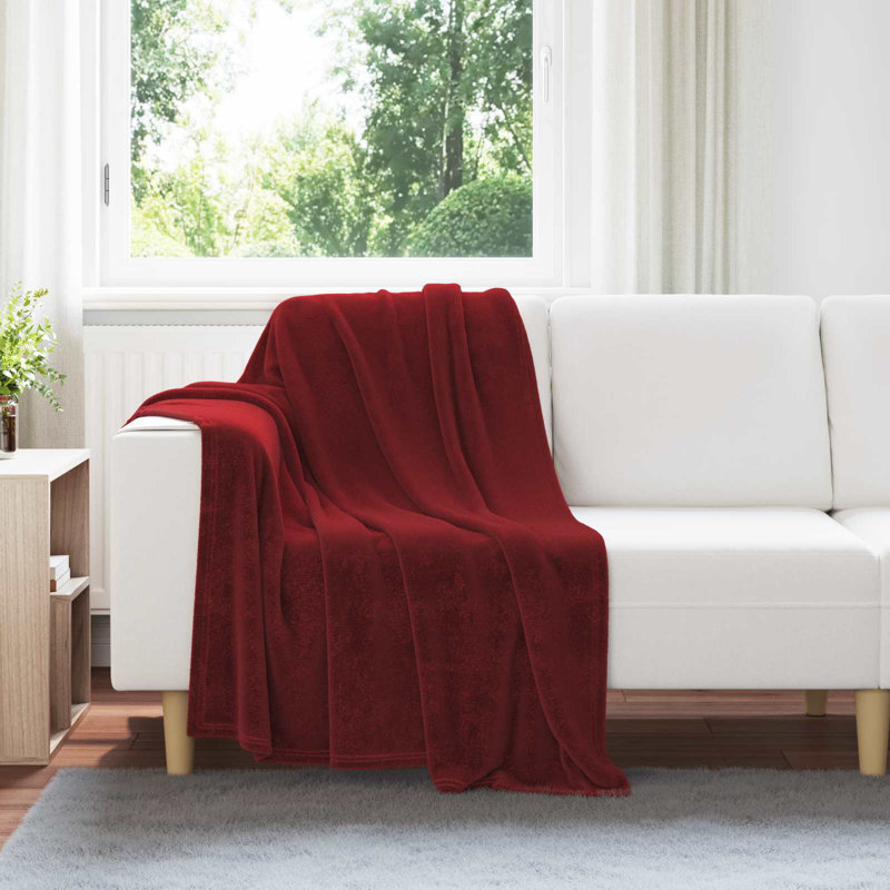 5-30 Throw Blanket, Bordeaux Red, 150cm x 130cm
