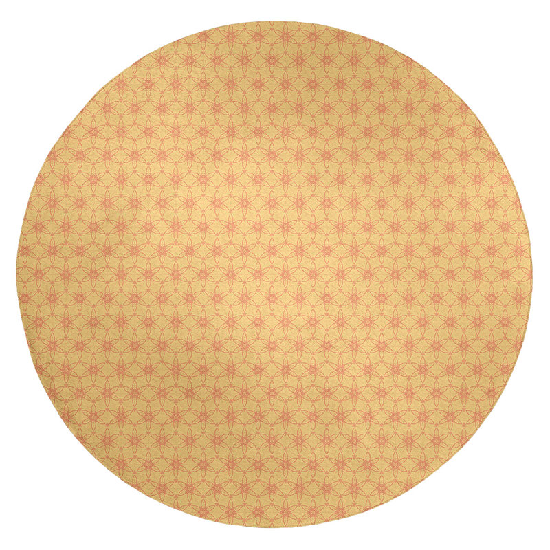 Chenille Geometric Indoor Rug, Round 5'