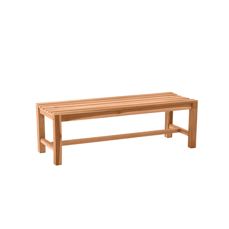 Hermilda Solid Wood Teak Outdoor Bench, 45cm H x 150cm W x 42cm D