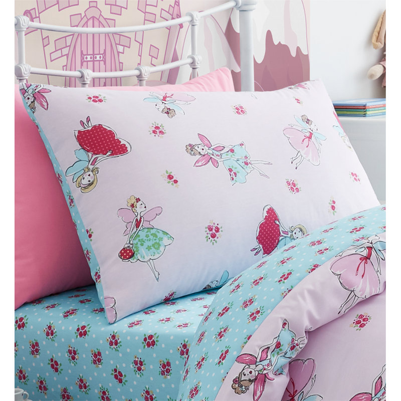 Fairies Easy Care Floral Fitted Sheet, Double (4'6)