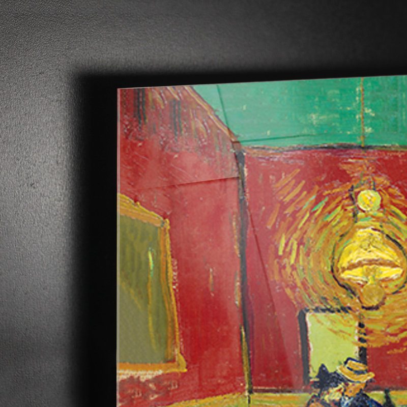 Coffee by Night by Vincent Van Gogh - 1 Piece Painting on Glass, 65cm H x 95cm W