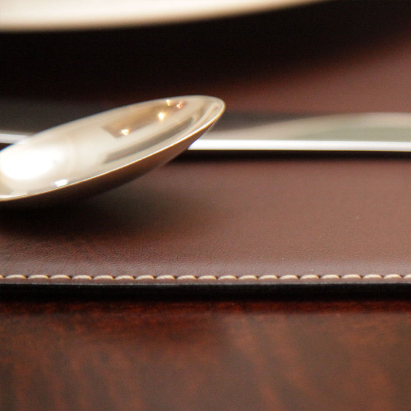 Brown Faux Leather 17 x 12 Rectangular Placemat