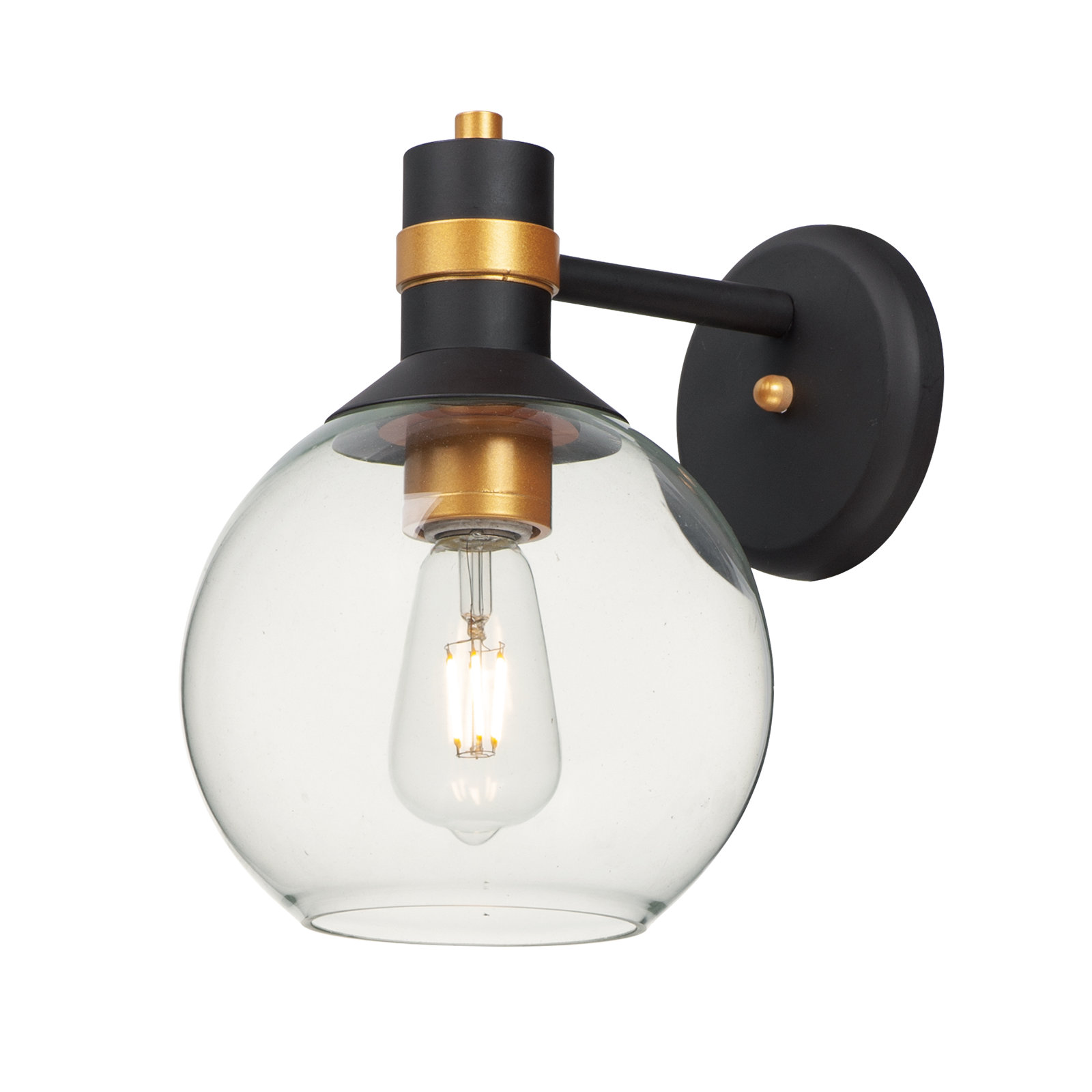 Kaly Single Light Globe Outdoor Wall Light, 10.75" H x 7.75" W x 7.75" D