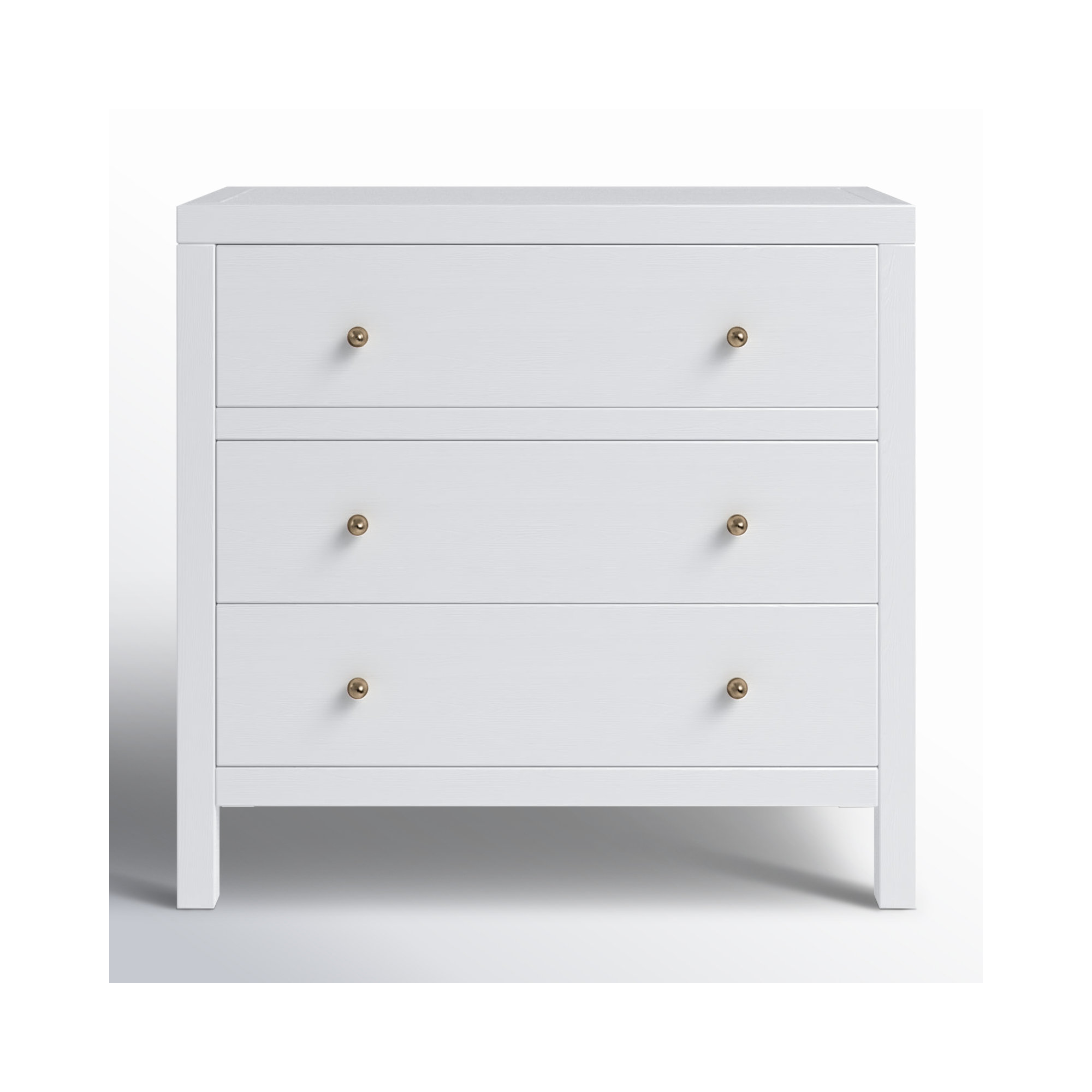 Celine 34" 3-Drawer Nightstand, Textured White