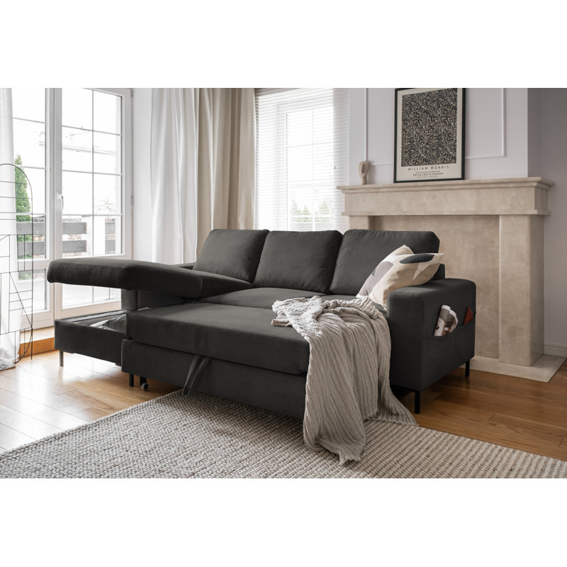 Lofty Lilly 4 seater Corner Sofa Bed, Left Hand Facing, Grey