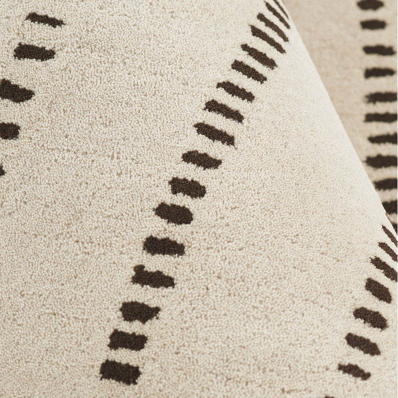 Tapis beige en laine touffeté à la main Austen, Rectangle 3 pi 6 po x 5 pi 6 po