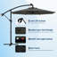 Parasol de patio décalé de 10 pi de lumières solaires, parasol en porte-à-faux avec réglage facile de l'inclinaison et de la levée, protection contre les rayons UV du parasol 8 baleines