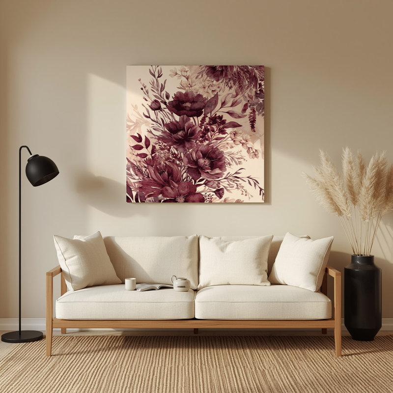 Aquarelle, art mural 94 beige en métal, H 12 po x l 12 po