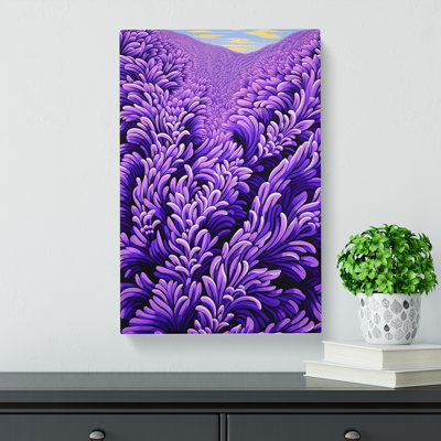 Lavender Flower Op - Wrapped Canvas