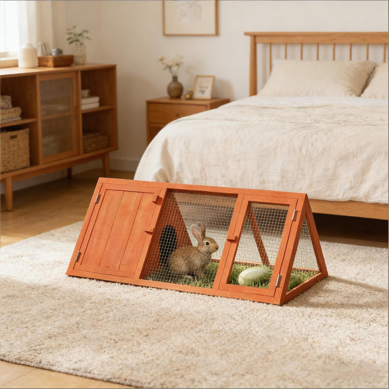 Cage en bois pour petits animaux, Orange