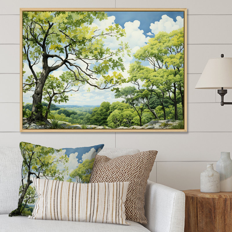 «Green Tree Sycamore Serenade I», art mural sur toile Sycamore vert, H 34 po x l 44 po x P 1,5 po, Naturel