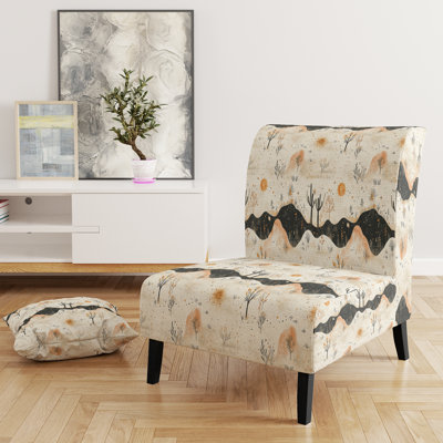 Fauteuil de chambre abstrait Abstract - fauteuil boho désert minimal orange