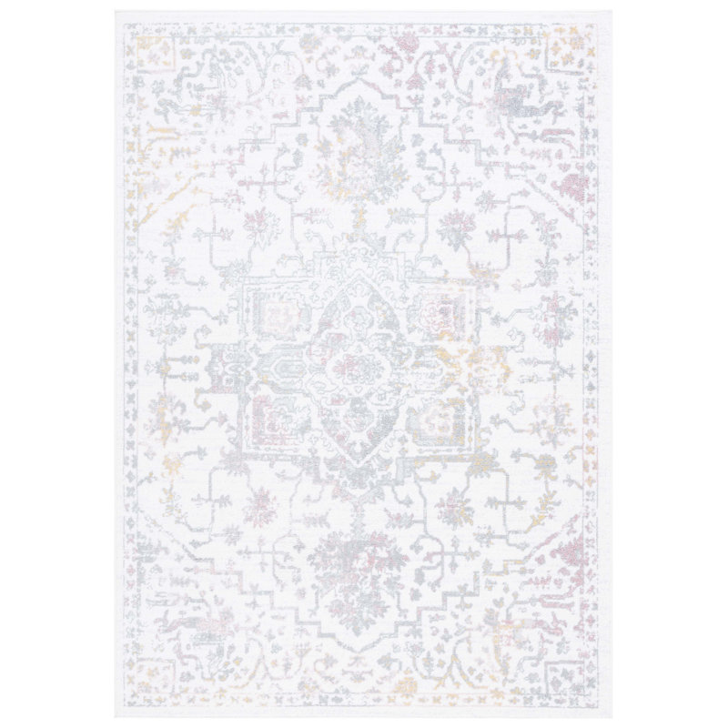 Lowrey Oriental Machine Woven Jute/Sisal/Polypropylene Area Rug in Ivory/Gray, Rectangle 5'5" x 7'6"