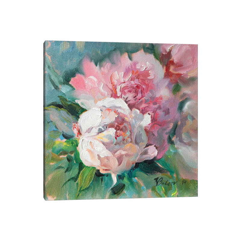 Pink Peonies by Katharina Valeeva - Wrapped Canvas Painting, 66.04 cm H x 66.04 cm W x 1.91 cm D