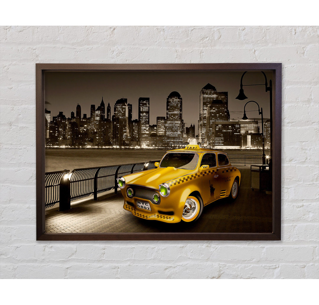 Retro Taxi NYC - Einzelner Bilderrahmen Kunstdrucke auf Leinwand