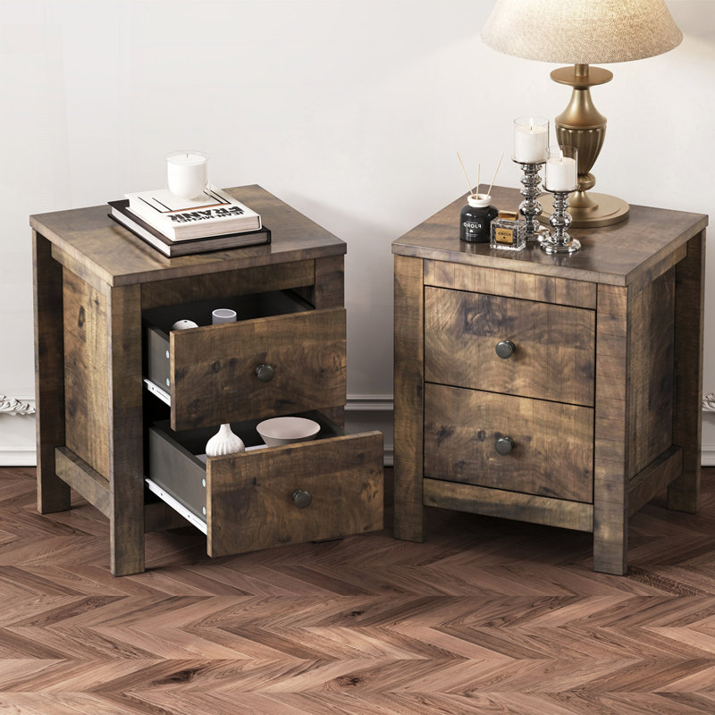 Ensemble de 2 tables de chevet rétro