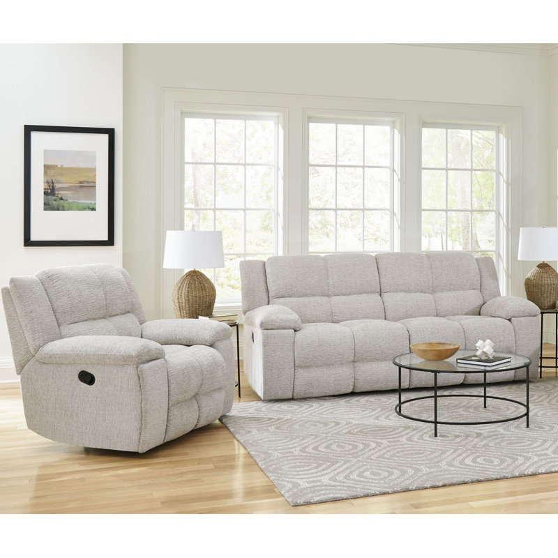 Ensemble de canapé inclinable manuel Kendall, 2 Pieces: Chair, Sofa, Opal Taupe