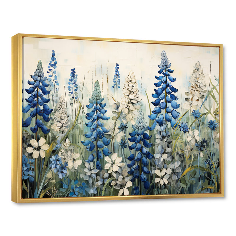Élégant bonnet bleu et beige Meadow I, H 24 po x l 32 po x P 1 po, Or
