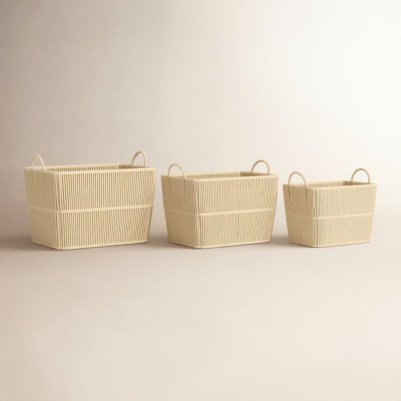 Ensemble de paniers en métal 3 pièces, H 12,25 po x l 16,20 po x P 11,40 po
