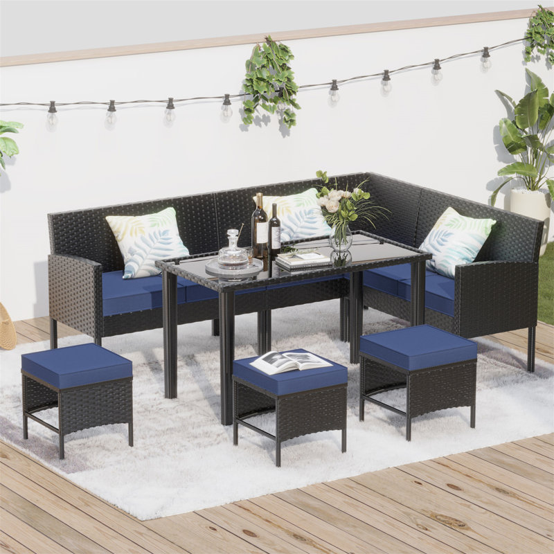 Ensemble de mobilier d'extérieur pour petit patio 7 pièces