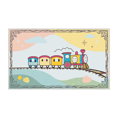 Zoomie Kids Cars Plane Train Kids Rug