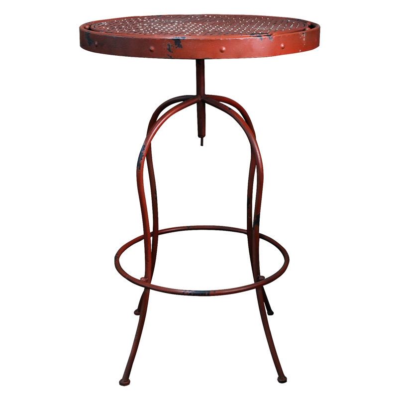 Table de bistro en métal Valeria, Rouge
