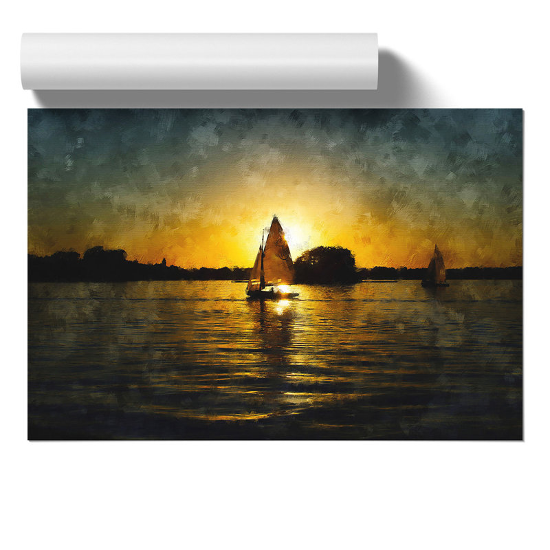 Sailing Boat Painting - Frameless Print, 30cm H x 42cm W x 0.1cm D
