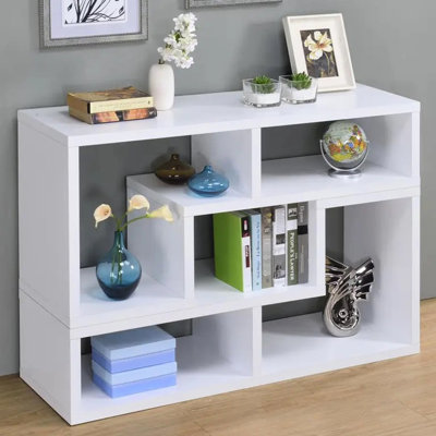 Bibliothèque convertible blanche et bureau de télévision - rangement spacieux avec look moderne, et panneau de particules polyvalent, fabriqué