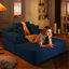 Canapé-lit convertible en velours côtelé moelleux avec poche de rangement et conception sans cadre, canapé d'intérieur pour la détente-129215583