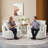 37.1'' Wide Corduroy Swivel Barrel Chair With 2 Armrest Pillows-718926429-727181022