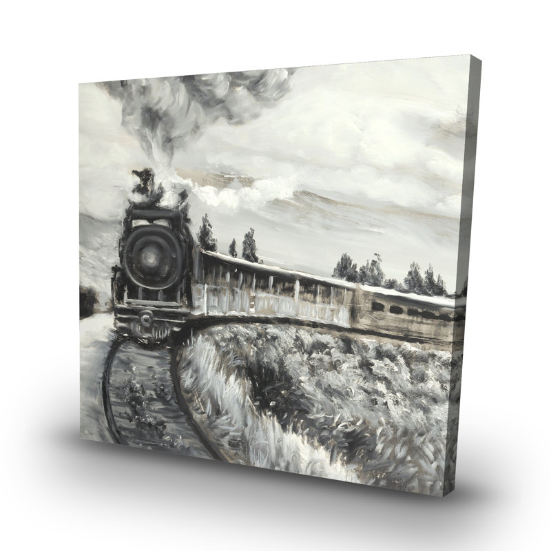 Steam engine train - 32"x32" art on canvas