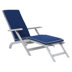 Gray Frame/Navy/White Piping Cushion