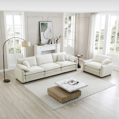 2 Pieces Upholstered Living Room Sofa Set by Latitude Run