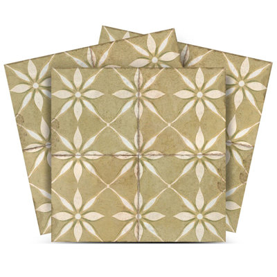 Carrelage mosaïque floral en vinyle 4 po x 4 po (ensemble de 24)