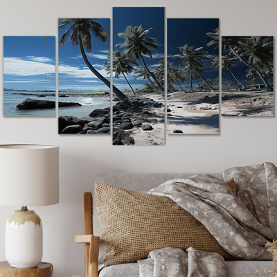 Dominicain Palm Paradise - ensemble de reproduction d'art nautique et de plage sur métal