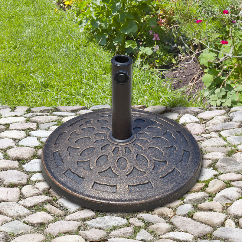 Pied de parasol Leffel robuste de 14 kg pour terrasse et jardin, bronze