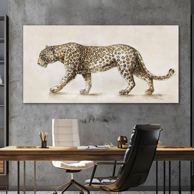 Minimalist Leopard Wall Art Neutral Jungle Animal Canvas Prints Contemporary Home Decor For Living Room Bedroom Office Decor 24X48 Inch