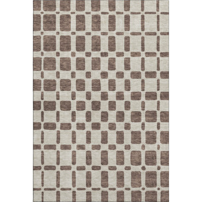 Premium Machine Washable Prisco Brown Rug