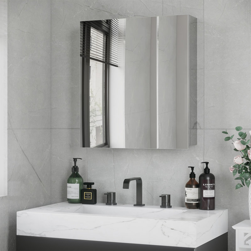 Miroir de salle de bain avec tablettes de rangement Kleankin