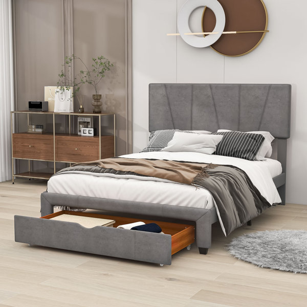 Mercer41 Naira Queen Drawer Upholstery Platform Bed | Wayfair