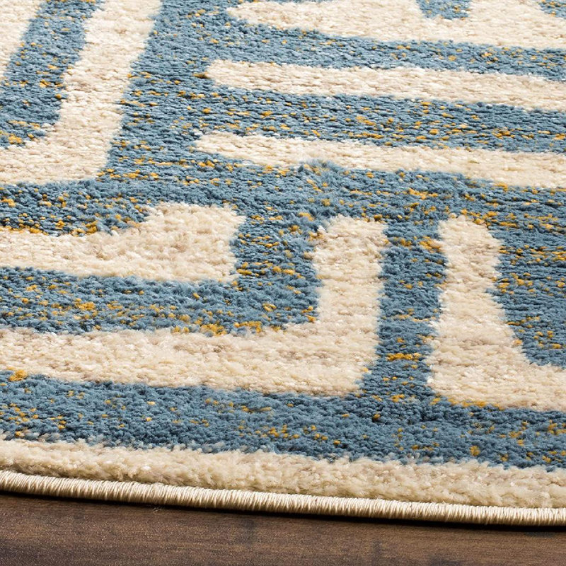 Allenby Performance Geometric Rug, Round 6'7"