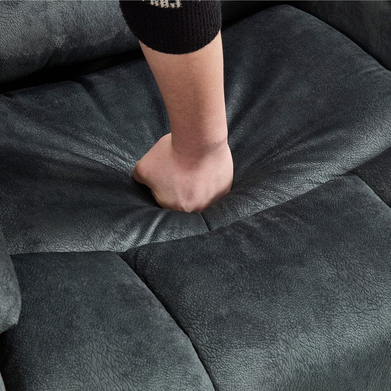 Ensemble de salon inclinable en microfibre 3 pièces - 2 fauteuils d'appoint relevables, canapé de style cinéma avec chauffage USB et massage