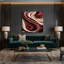Abstrait art fluide sur toile brune 71-2124994647