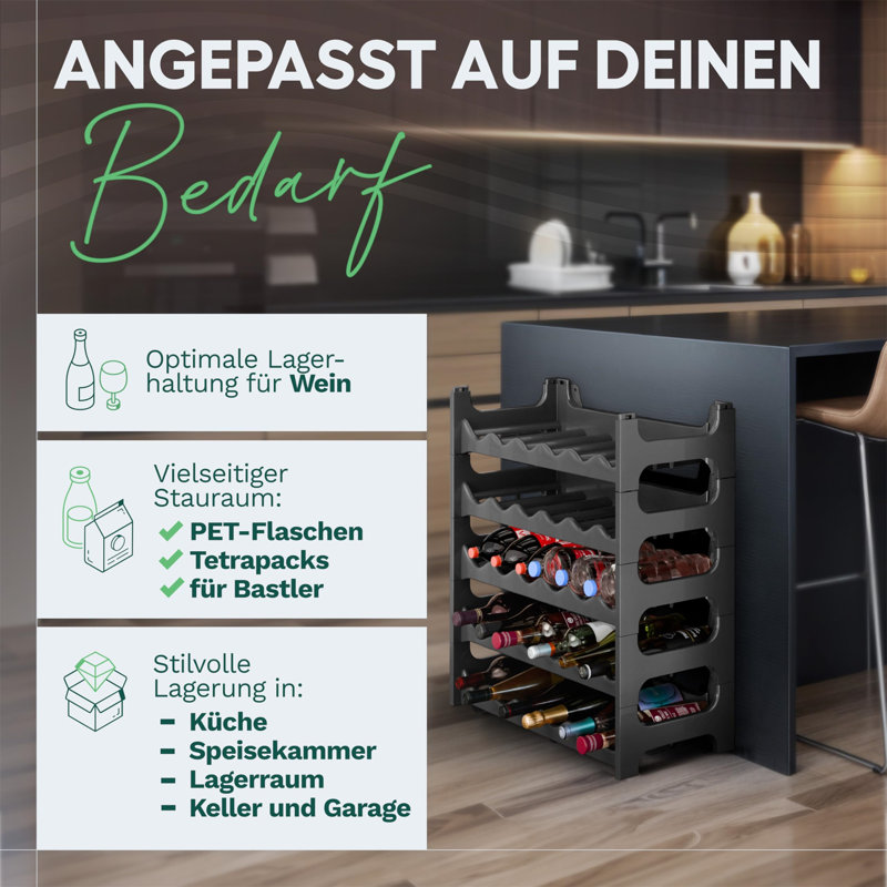 Asimakis Floor Wine Bottle Rack Black