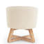 Fauteuil pivotant en lin beige avec rotation à 360° et structure stable en bois avec coussin moelleux
