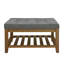 Table basse en lin avec base en bois de hêtre stable, grande housse carrée au fini gris foncé-1803935567
