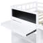 Twin Size Low Loft Bed In White With Rolling Desk - Solid Wood For A Comfortable Bedroom Desk, Shelf, And Useful Space